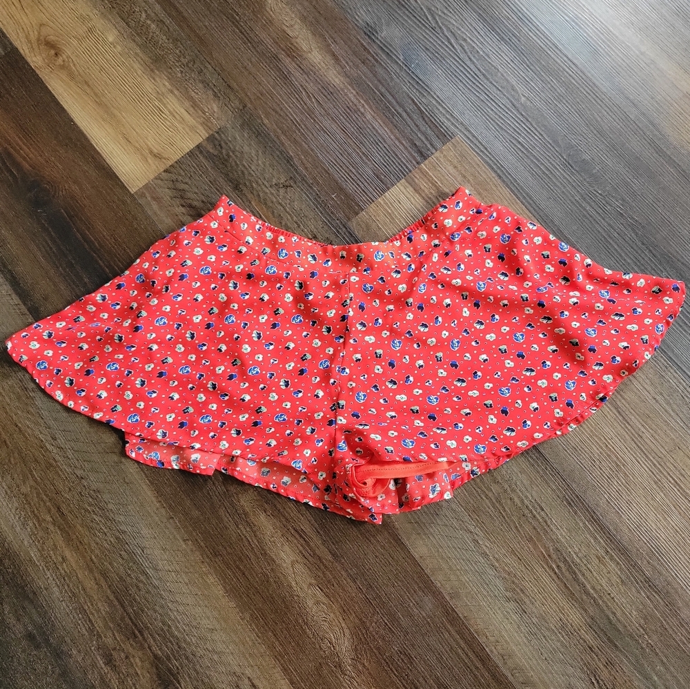 Altar'd State Red Floral Women Shorts